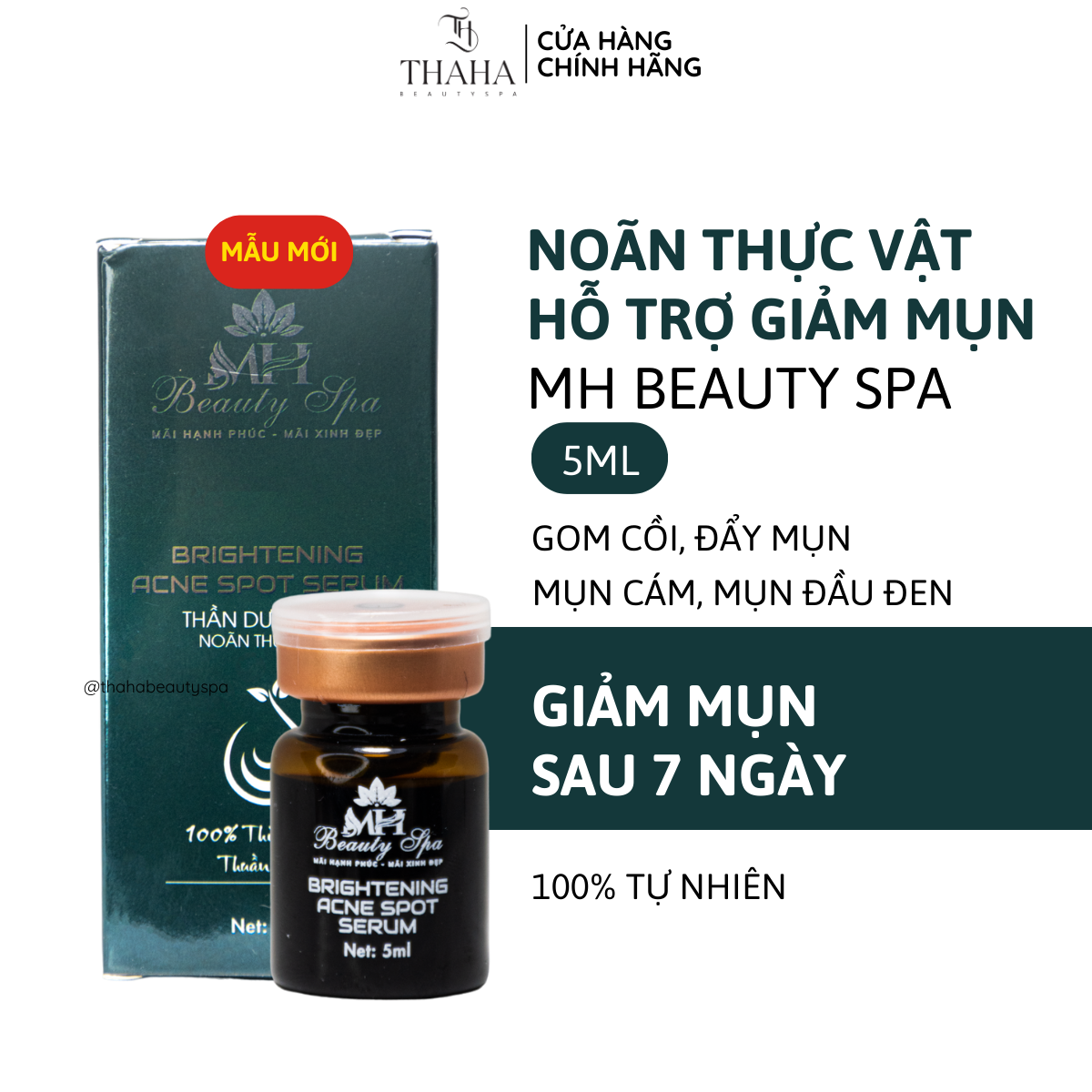 [CHÍNH HÃNG] Noãn thực vật MH Beauty Spa, Thần dược MH, 7ml serum giảm mụn, dưỡng phục hồi 