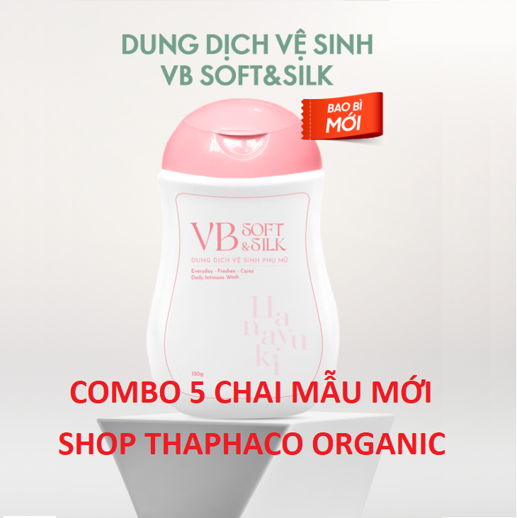 Combo 5 chai Dung Dịch Vệ Sinh Phụ Nữ Hanayuki Màu Hồng Mẫu Mới - VB Soft Silk - Hana Soft Silk