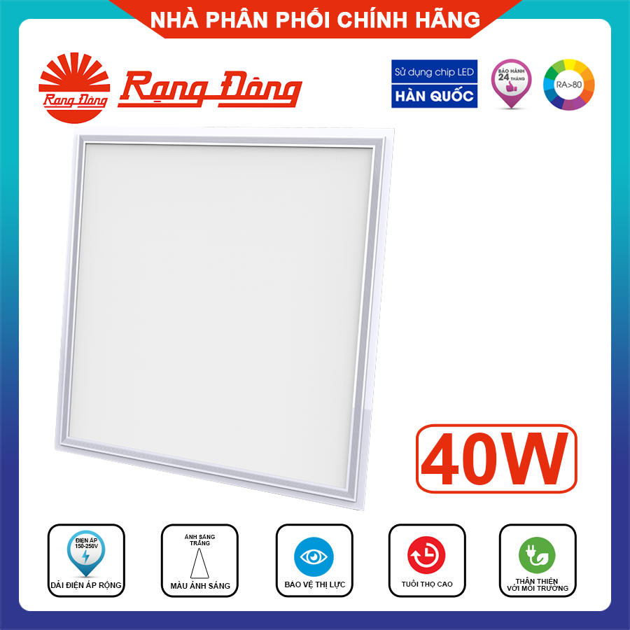 Rạng đông, bh 2 năm, đèn led panel vuông dp 06 60x60 40w, hàng việt nam - chất lượng cao