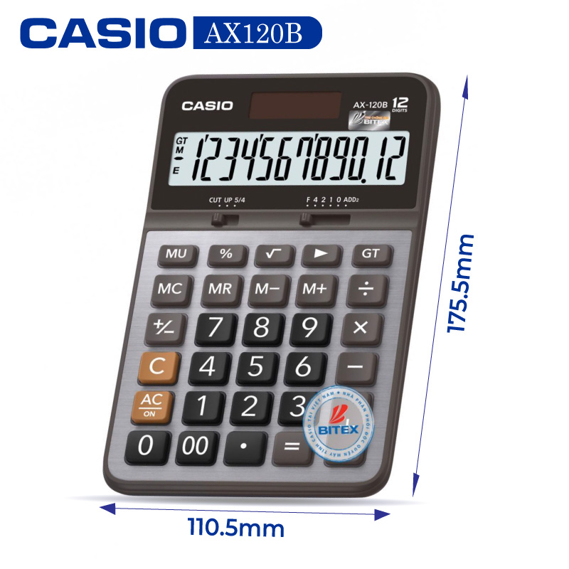 Máy tính casio ax-120b - chính hãng bitex, bảo hành 7 năm