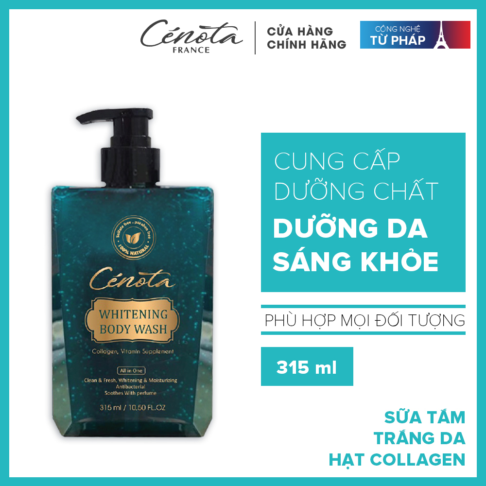 Sữa tắm trắng da Cenota hạt Collagen và Vitamin Whitening Body Wash 315ml