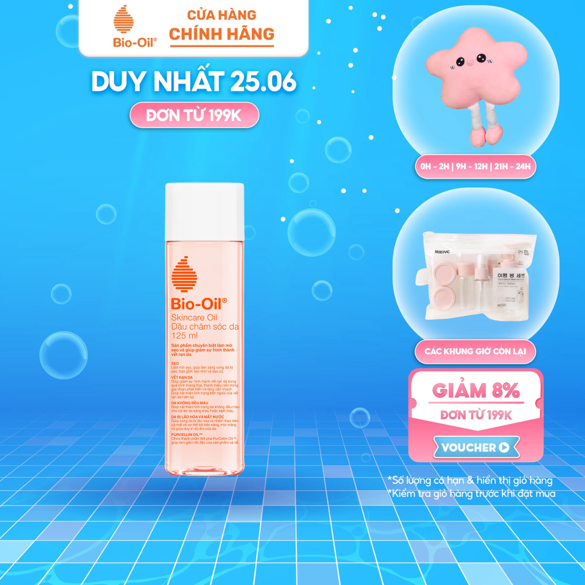 [Lựa chọn hàng đầu của Phụ nữ mang thai] Dầu chăm sóc da giúp cải thiện rạn da, mờ sẹo và đều màu da - BIO-OIL SKINCARE OIL (chai 125ml)
