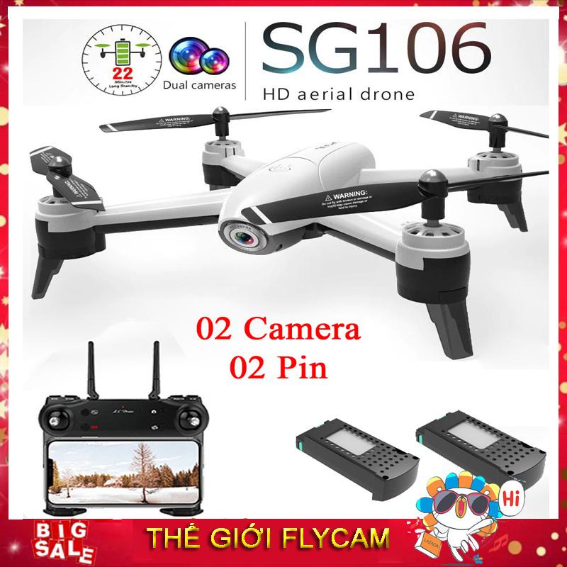 [Bản 2 Camera +BỘ 02 PIN] Flycam SG106 Thế Hệ Mới BAY 22 PHÚT, Chụp Ảnh Bằng Cử Chỉ, 2 Camera Video HD 720P Di Chuyển Theo Bàn Tay, Truyền Hình Ảnh Trực Tiếp Về Điện Thoại
