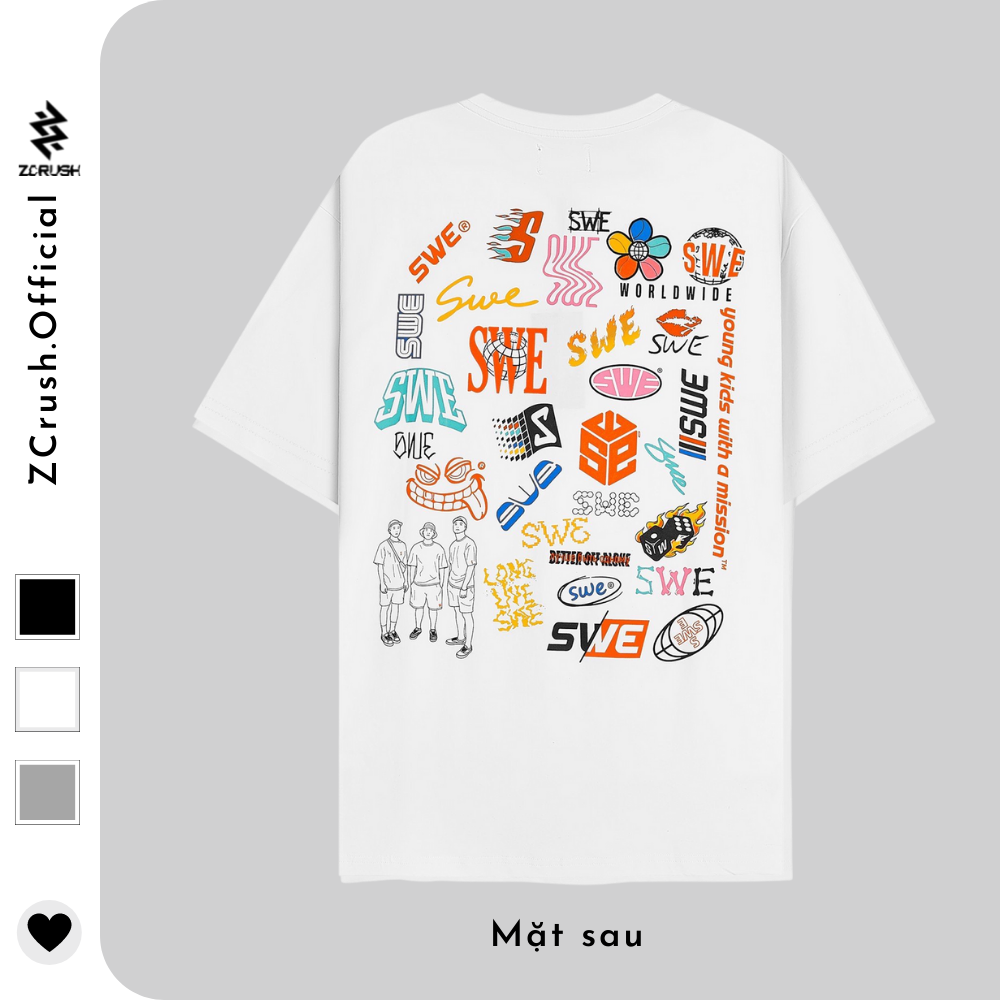Áo phông unisex form rộng áo thun tay lỡ swe phông nam nữ phong cách ulzzang