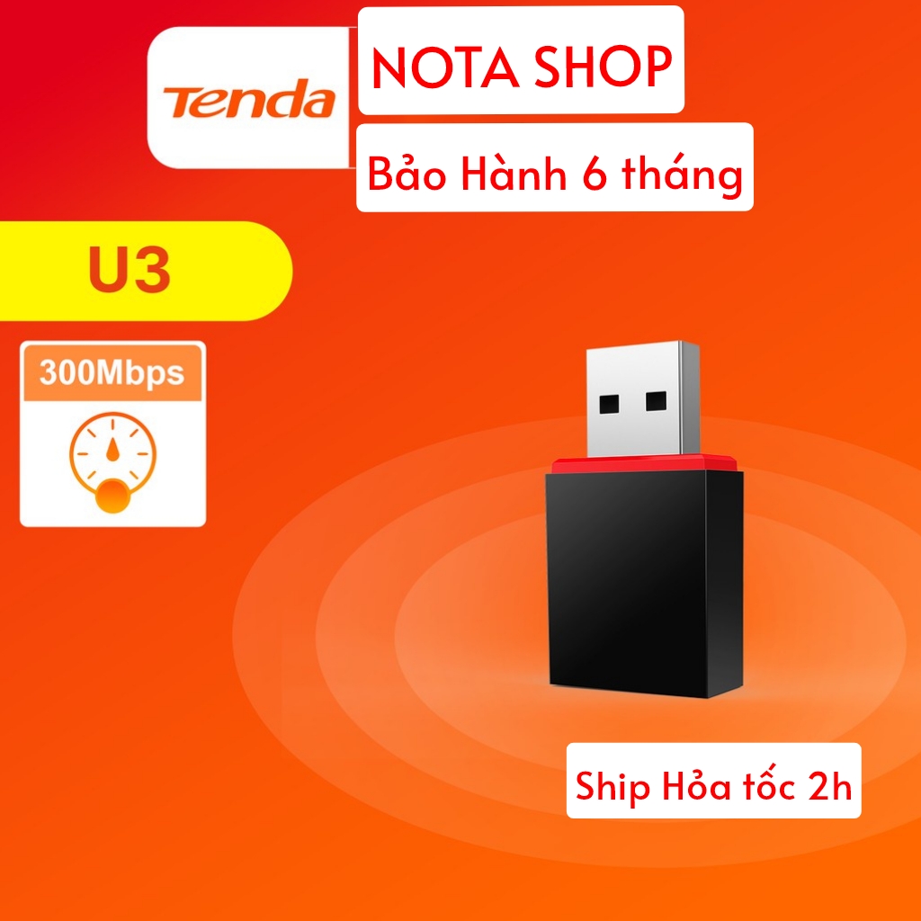 USB WiFi Tenda U3 300Mbps - thay thế card wifi adapter bị hư cho máy tính laptop PC