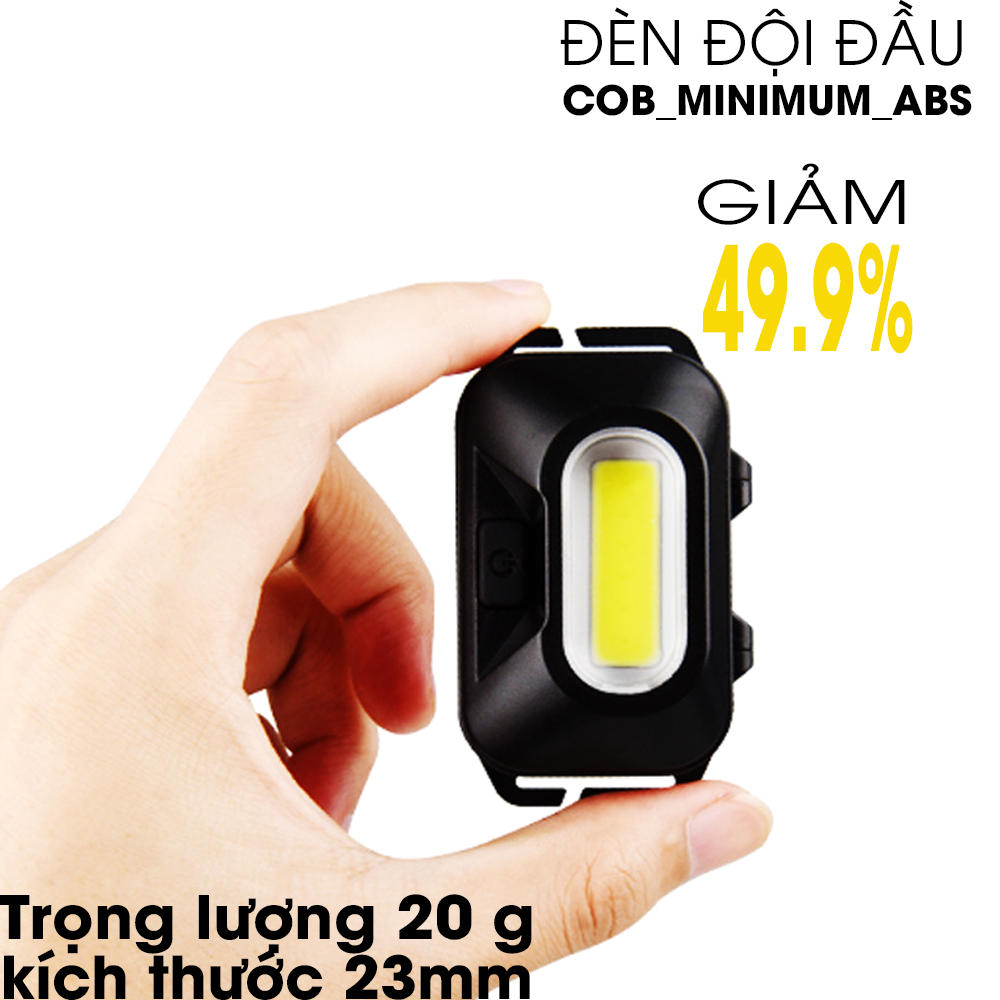 Đèn pin siêu sáng đội đầu đèn COB size minimum sài 3 pin khô AAA nhưa ABS có dây đeo có video.