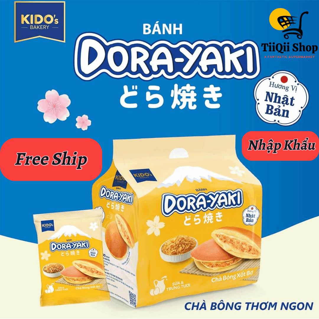  Túi Bánh Dora - Yaki Vị Chà Bông Xốt Bơ - Bánh Mỳ Tươi KIDO - Dorayaki - Bánh Rán Doremon 5 cái - TiiQii Shop 