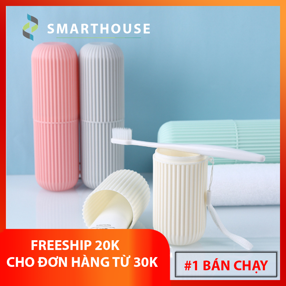 Hộp Đựng Bàn Chải Và Tuýp Kem Đánh Răng Có Rãnh Cầm Tay Chống Trơn Trượt