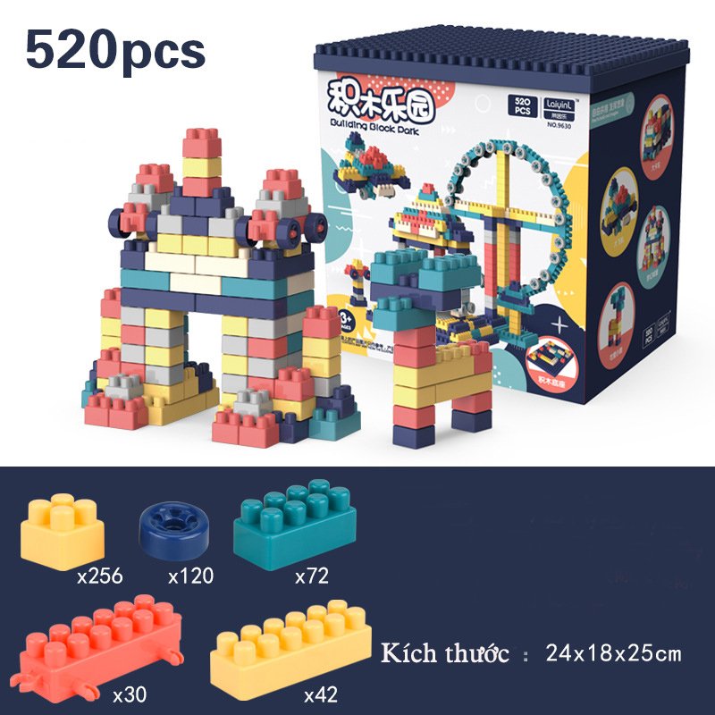 Đồ chơi trẻ em, Bộ xếp hình lego 520- 360- 260 chi tiết, Đồ chơi lắp ghép phát triển trẻ toàn diện Bảo hành 12 tháng 7 ngày lỗi đổi mới