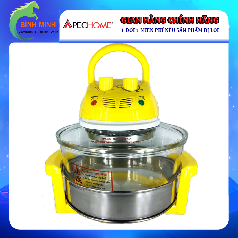 Lò Nướng Thủy Tinh Đa Năng Apechome APH-618 - Hàng Chính Hãng (Bảo Hành 12 Tháng)