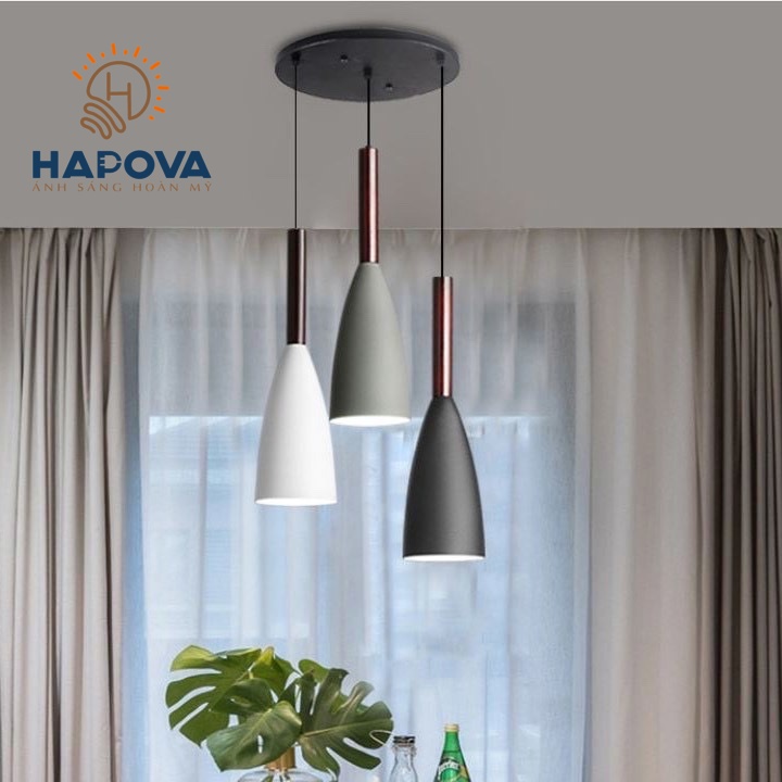 Đèn thả trần hapova yisa chuôi gỗ 7582/3