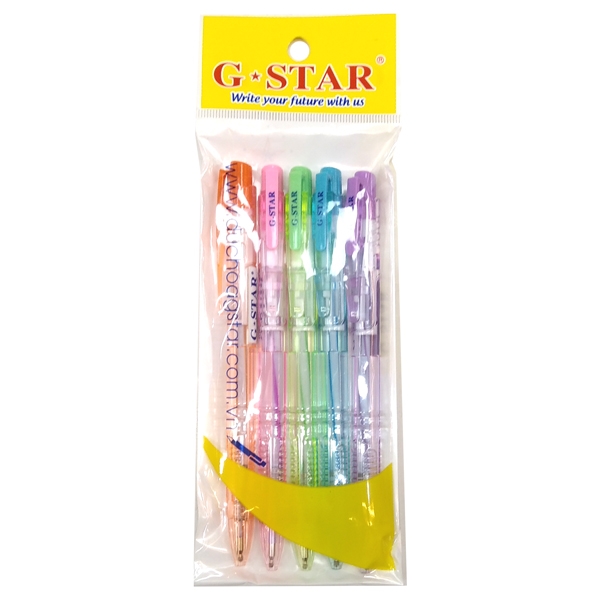 Vỉ 5 cây bút bi gstar og-38