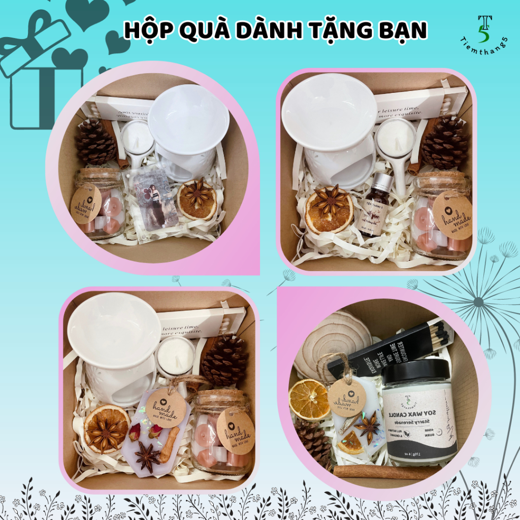 Combo nến thơm quà tặng bạn bè, người thân |tiệm tháng 5