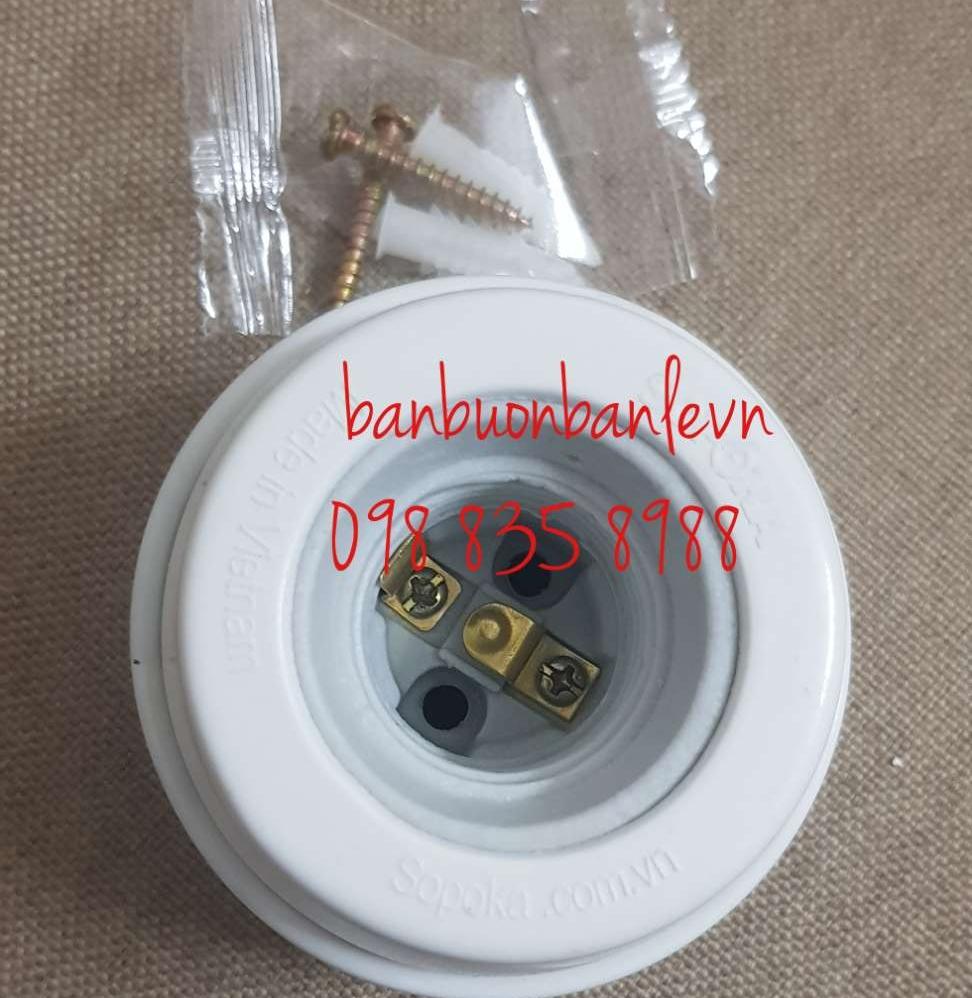 Đui đèn sứ xoáy thẳng E27  Sopoka - DT6