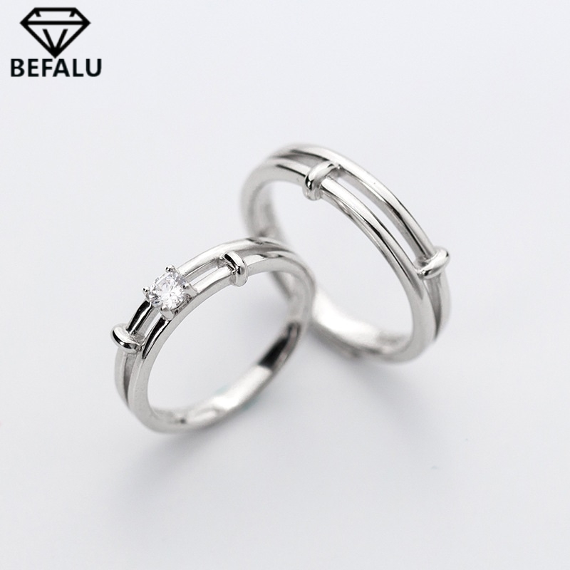 Nhẫn Đôi Bạc 925 Kiểu Hàn Quốc N26-27 Freesize- BEFALU