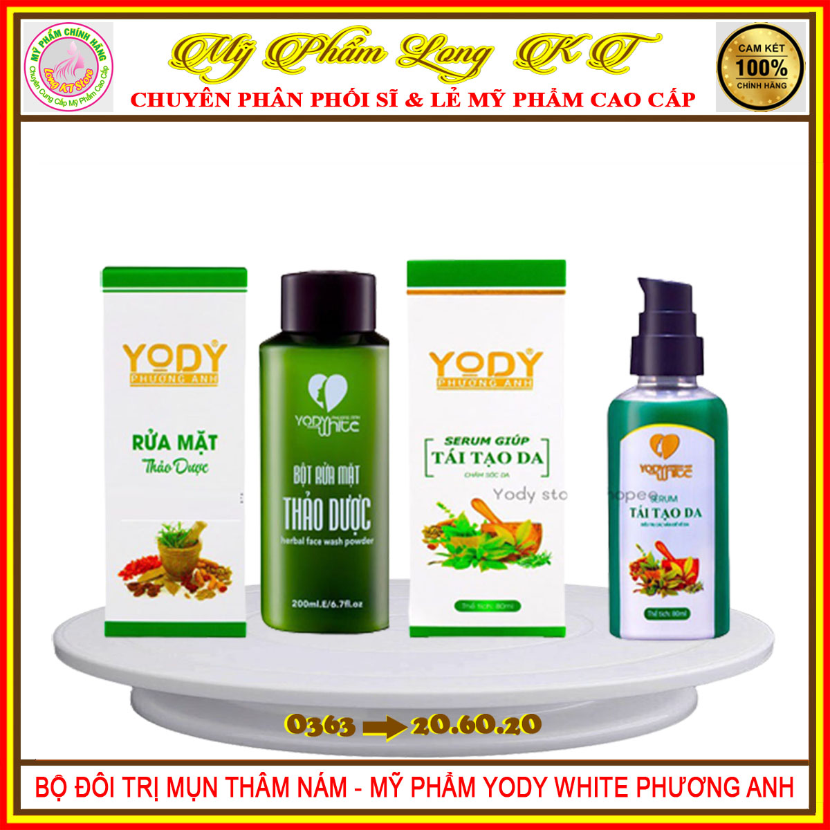 Mẫu mới Bộ đôi Tái tạo Mụn,Thâm,Nám Bán chạy - Mỹ Phẩm Yody White Phương Anh Chính hãng