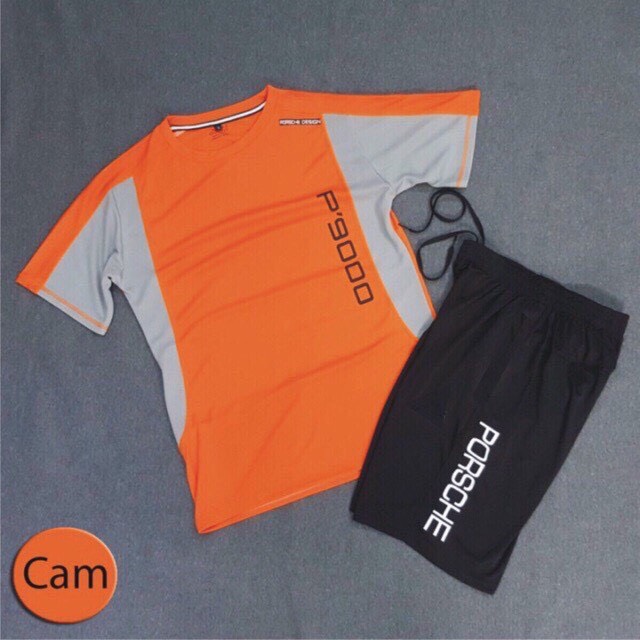 Bộ đồ thể thao phối cam cực chất , đồ bộ thể thao nam tập gym