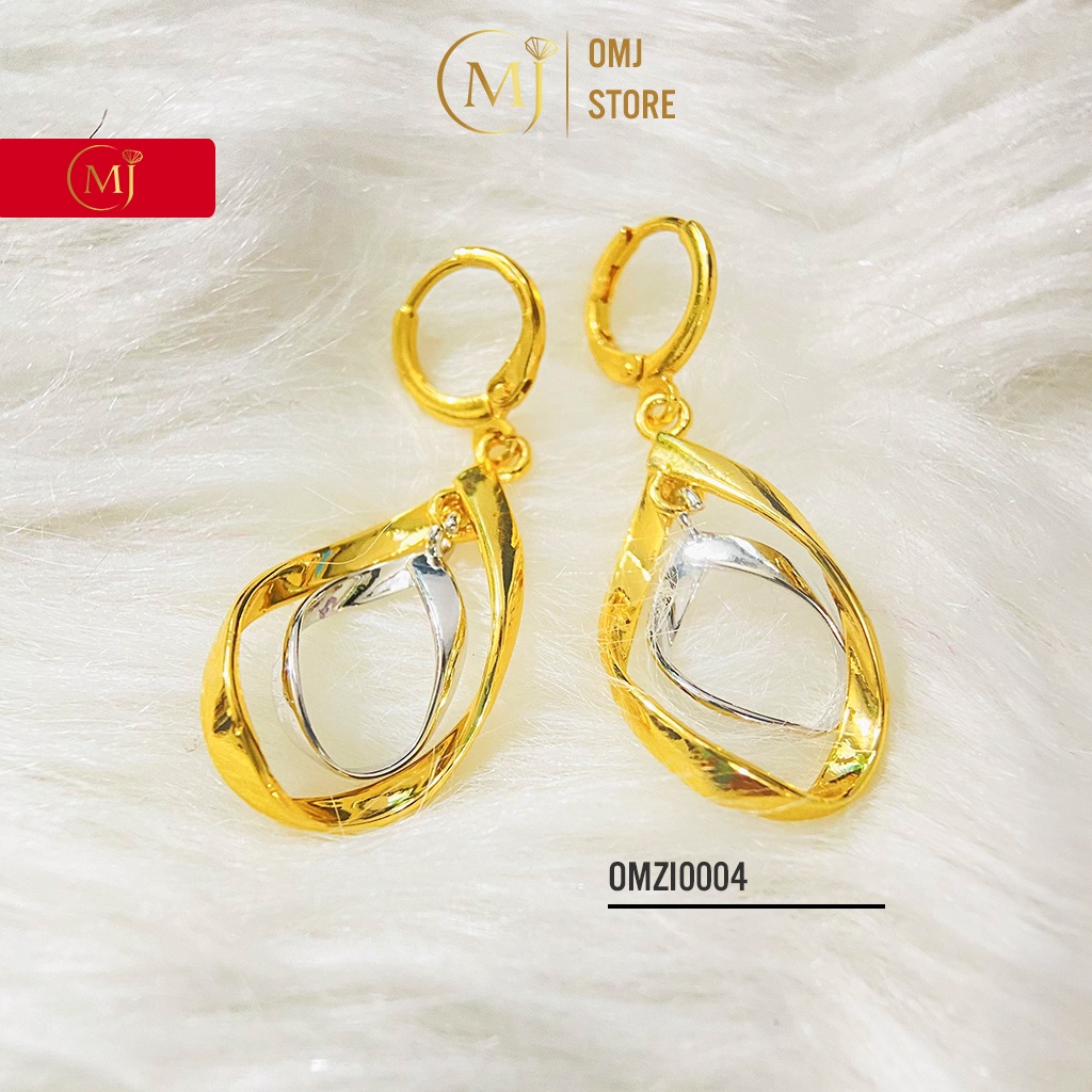 Khuyên tai xoắn mix bạc trắng xinh xắn phong cách nhẹ nhàng, điệu đà cho các nàng OMJ0004