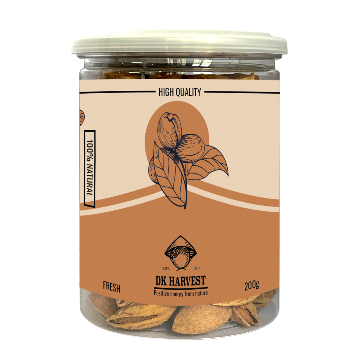 Hạt hạnh nhân rang bơ DK Harvest nhập khẩu - Hộp 200g - đồ ăn vặt siêu ngon, đồ ăn vặt văn phòng