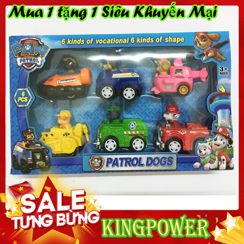 Đồ Chơi Đội Chó Cứu Hộ Siêu Cấp 67-6 KINGPOWER - Có 6 Nhân Vật Chạy Đà, Nhựa An Toàn Cao Cấp, Nhiều Màu Sắc - Biệt Đội Chó Cứu Hộ, Đồ Chơi Chó Cứu Hộ