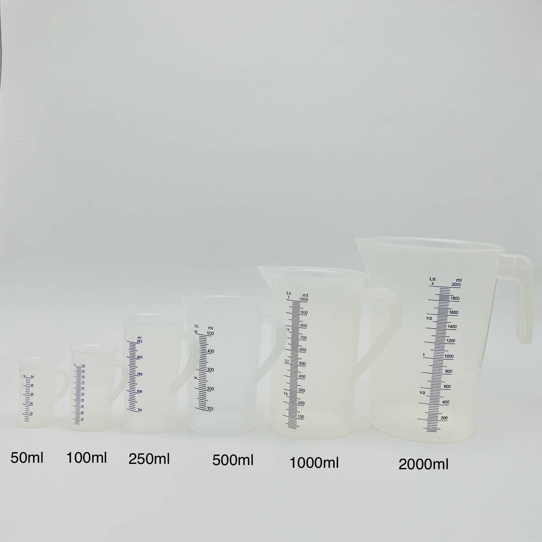 Cốc đong nhựa ( ca nhựa, 50ml, 100ml, 250ml, 500ml, 1l, 2l, 3l, 5l)