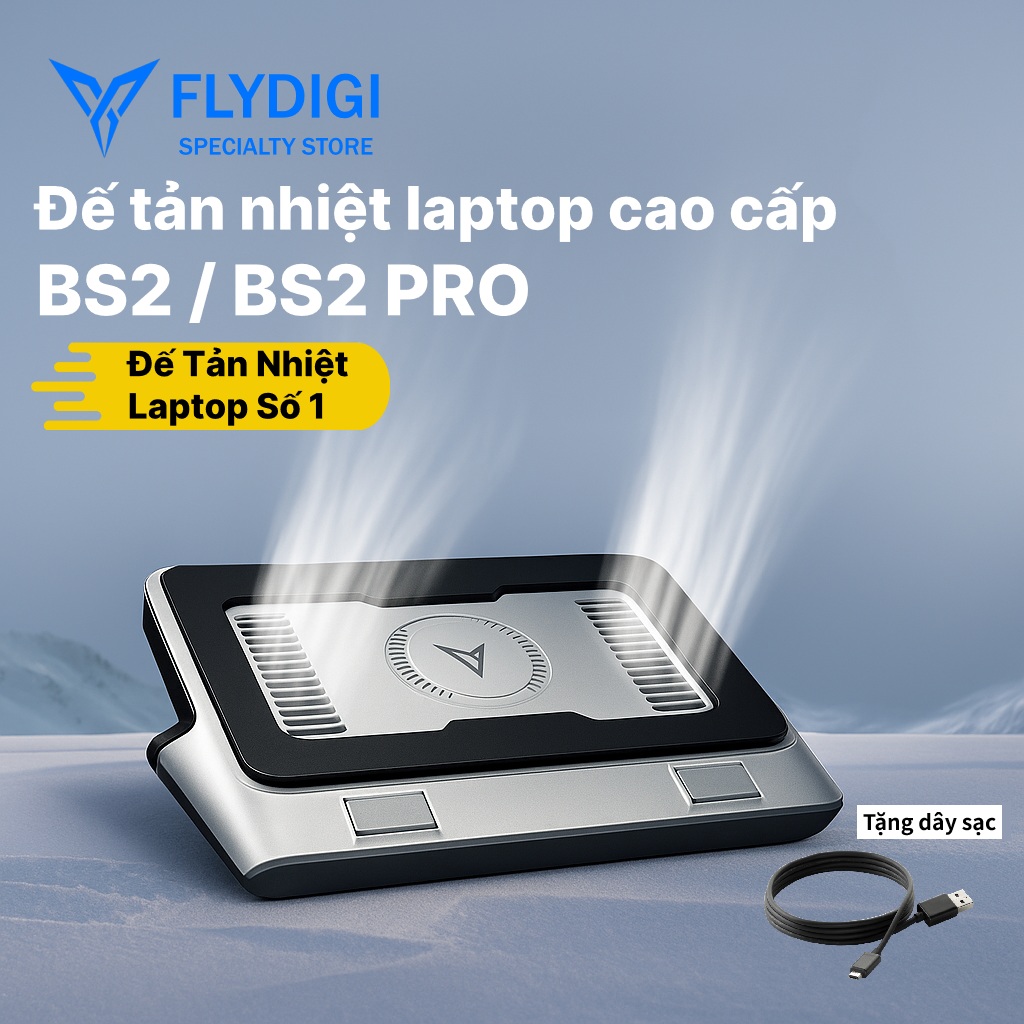   Chính Hãng   BH12T  Flydigi BS2   BS2 Pro | Để tản nhiệt laptop gaming cao cấp không tiếng ồn tích hợp 4 chế độ làm mát 