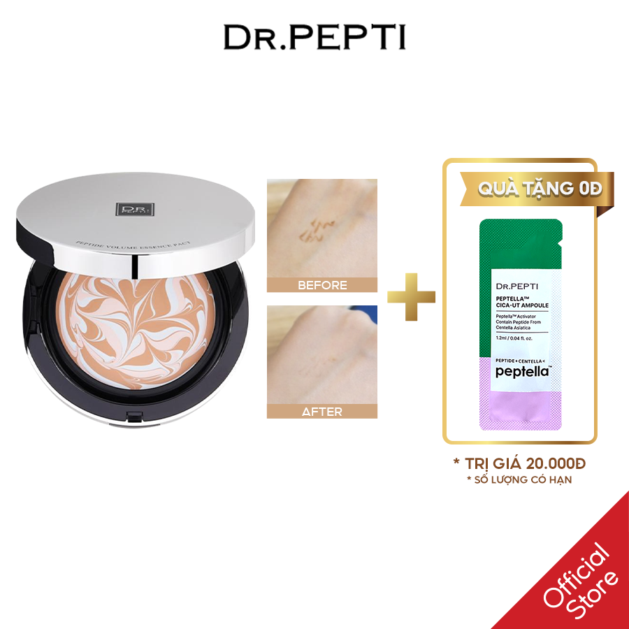 Phấn Tươi Chống Nắng Dr.pepti+ Peptide Volume Essence Pact No.21 25g