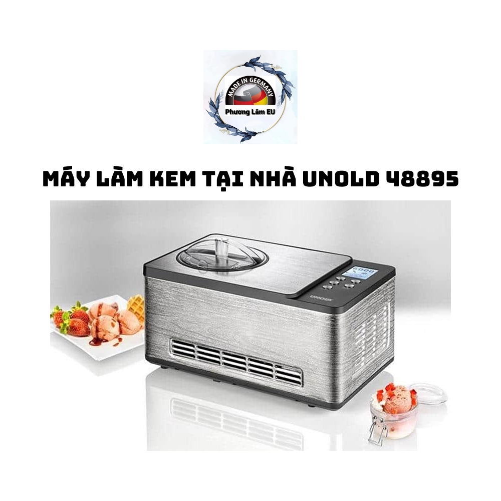 Máy làm kem unold 48895, máy làm kem tại nhà unold 48895 dung tích 1,5lit – không cần làm lạnh cốc làm kem.