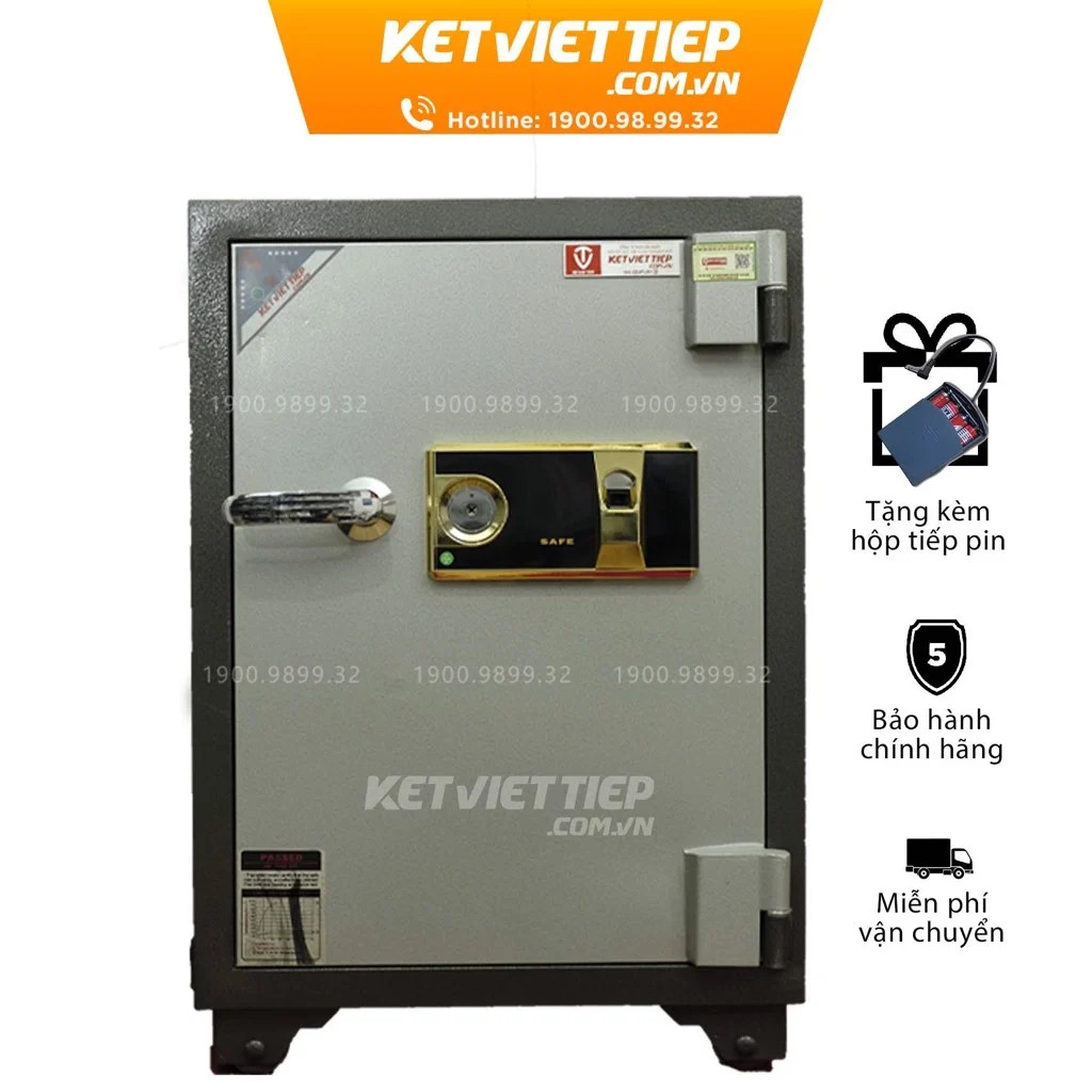 Két sắt vân tay điện tử việt tiệp kvt405-vt nặng 90kg chịu nhiệt chống cháy nhiệt độ cao, báo động chống dò mã chống dịch chuyển két bảo mật cao