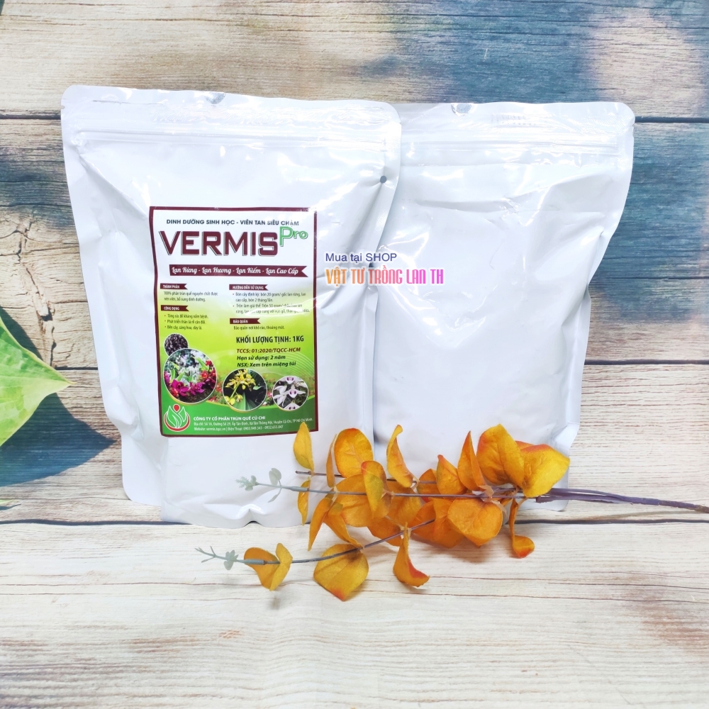 Phân Trùn Quế VERMIS tan chậm dùng cho phong lan – gói 1kg