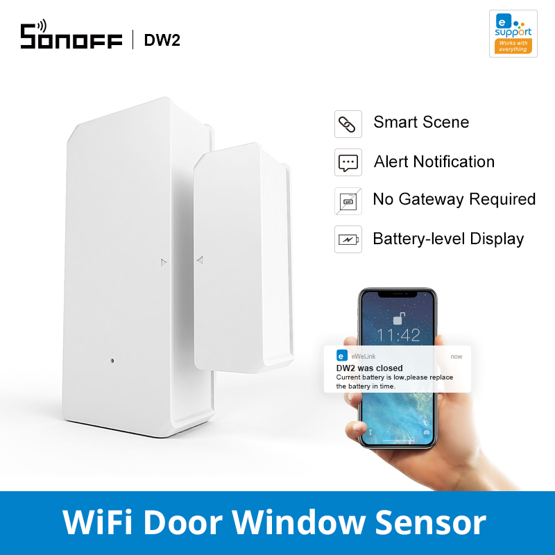 ITEAD SONOFF DW2 Wifi Cảm Biến Cửa Cảm Biến Cửa Sổ Không Dây Cảm Biến Thông Minh eWeLink Ứng Dụng Đồng Bộ Báo Trạng Thái Cho Nhà Thông Minh An Ninh