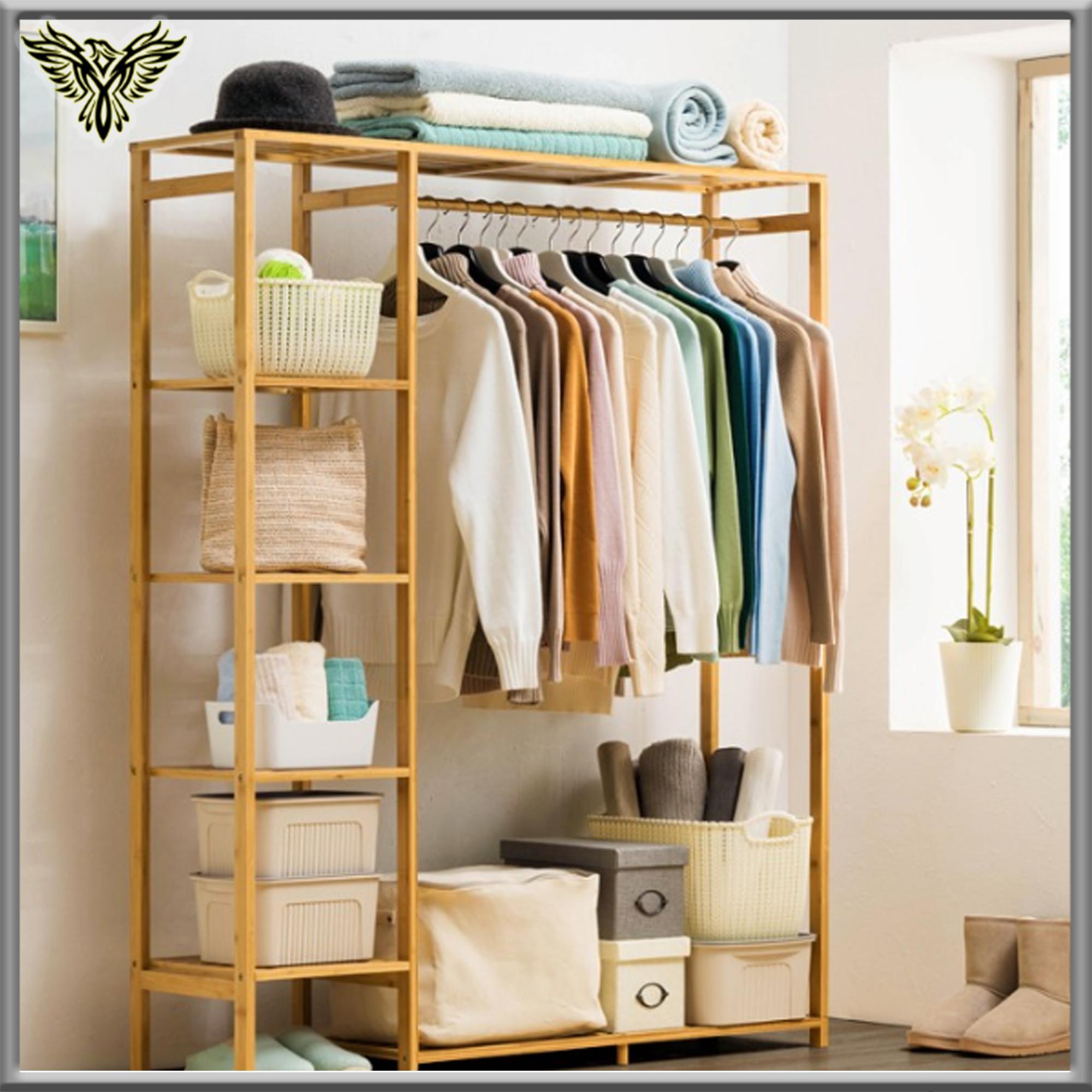 Tủ quần áo trống khung gỗ tre cao cấp, KT 123x30x145cm