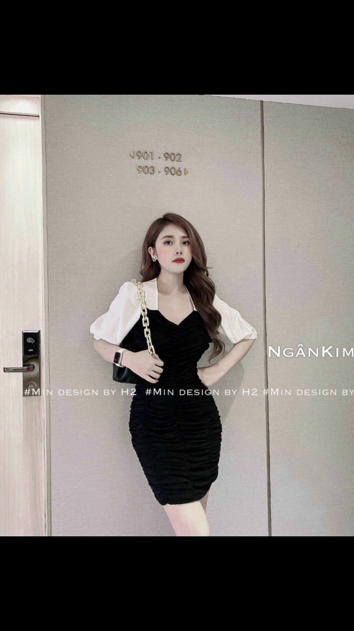 Đầm body tay lỡ cổ chữ u -QH#dambody