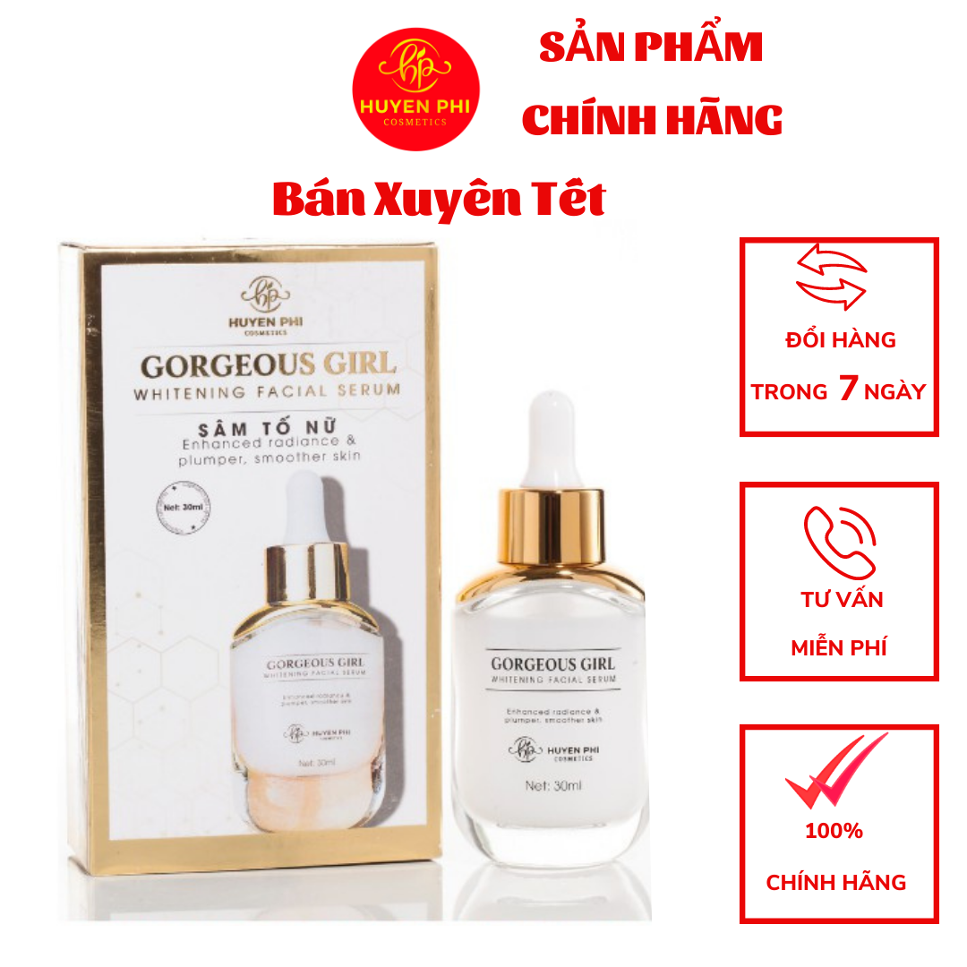[HCM]Serum Sâm Tố Nữ Huyền Phi Da Căng Bóng Giảm Nhăn Mụn Ẩn Dưỡng Sâu Bên Trong Hạn Chế Dầu Bã Nhờn Mờ Nám tàn Nhang HUYEN PHI COSMETICS