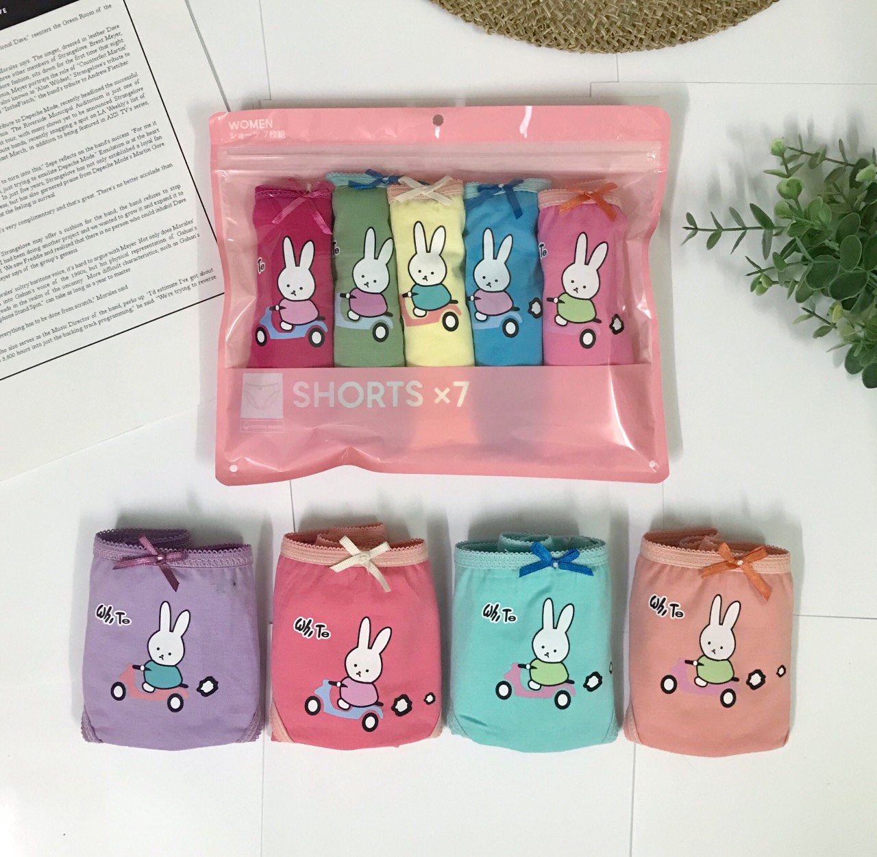 Sét 5 Quần chip Uniqlo cho bé gái, loại chip đùi, chất liệu cotton blend