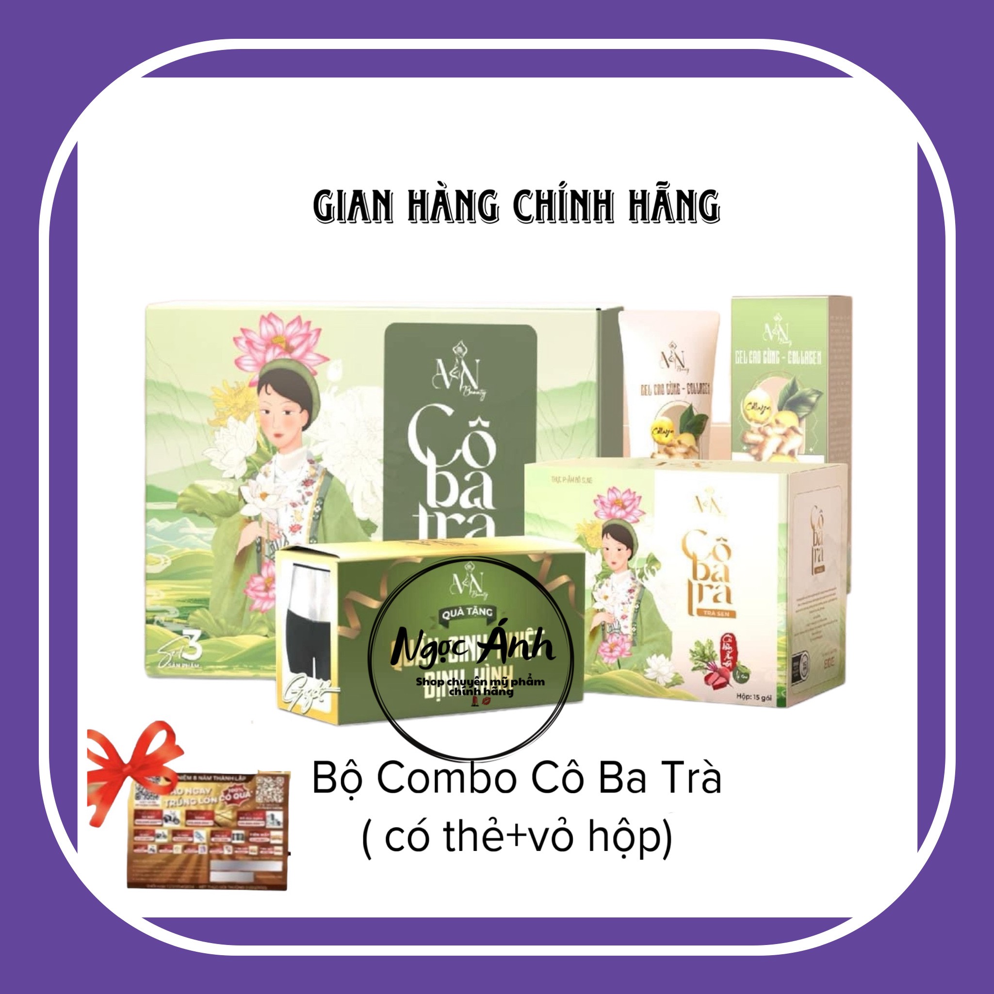 Trà sen giảm mỡ cô ba trà tn mỹ phẩm đông anh - tặng kèm tuýp kem tan mỡ- quần sinh nhiệt định hình