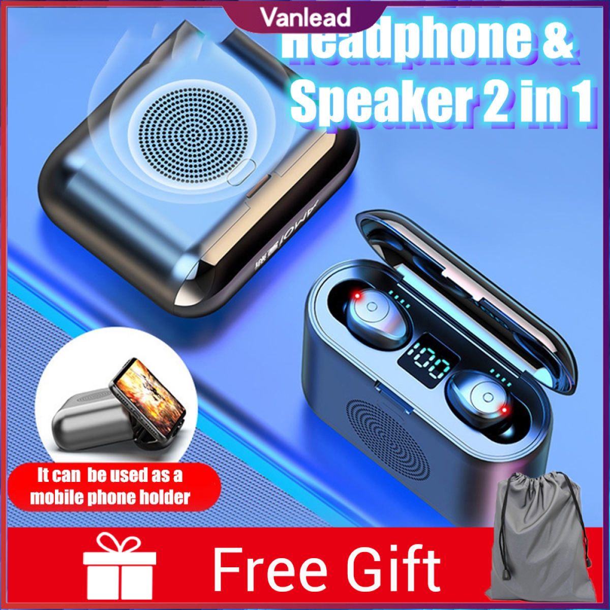 Tai nghe thể thao vanlead Bluetooth 5.0 tai nghe không dây âm thanh nổi thể thao cảm ứng loa âm thanh 6D Bluetooth tai nghe nhét tai không dây tai nghe gắn tai chơi game