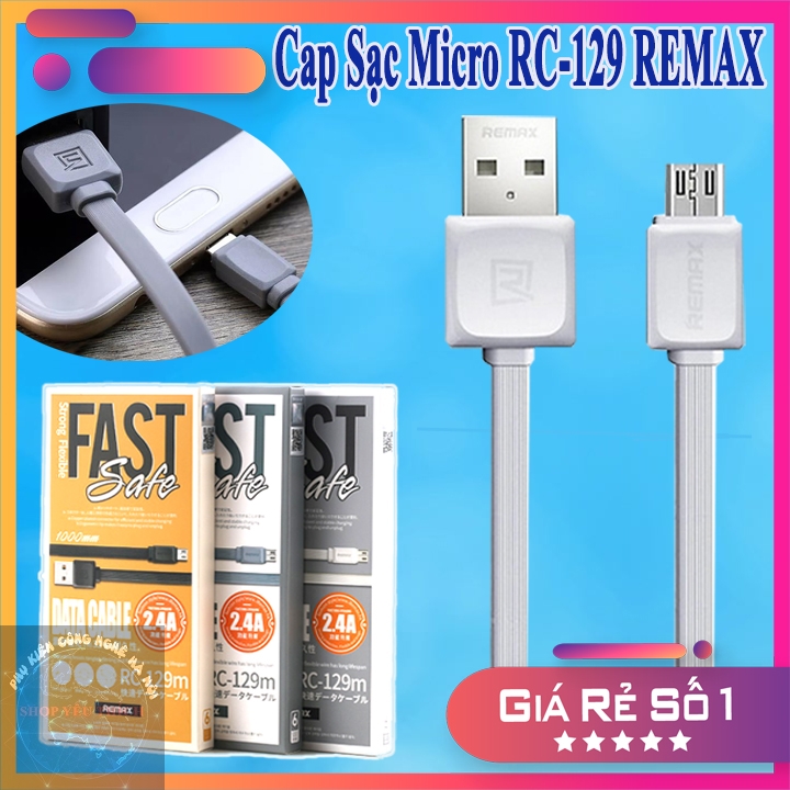 100% chính hãng | cáp sạc nhanh micro usb remax rc 129m - chính hãng remax | skythuongmai | 28004