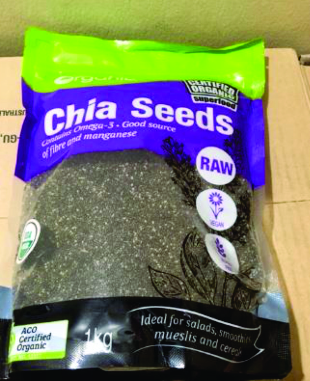 Hạt chia Úc Absolute Organic gói 1kg vỏ tím