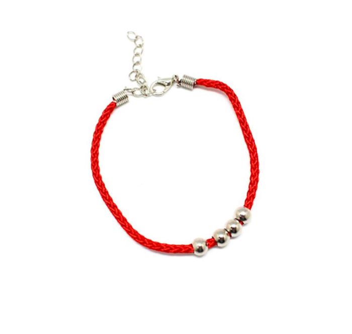 (HCM) Vòng Tay EBI Chỉ Đỏ May Mắn Phối Bi Bạc