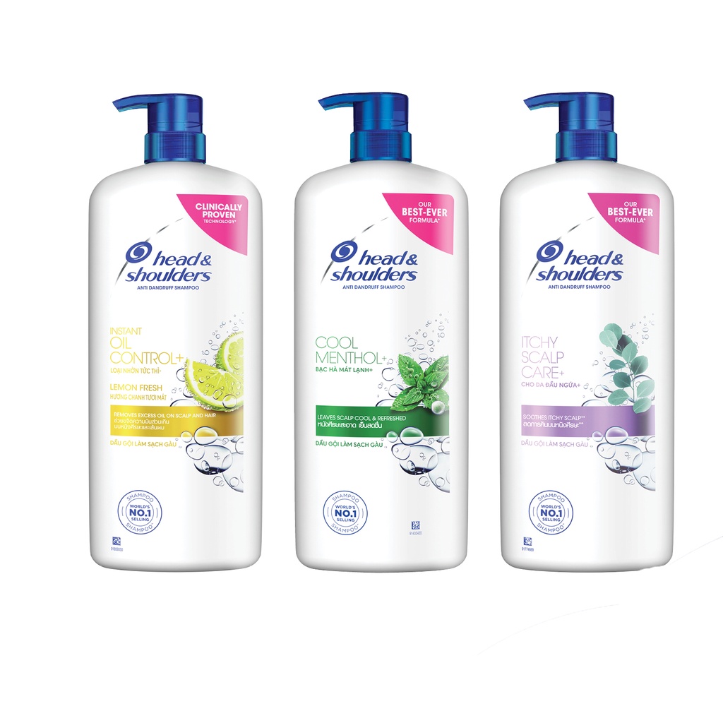 Dầu gội head&shoulders mát lạnh bạc hà chai 1200ml /1800ml
