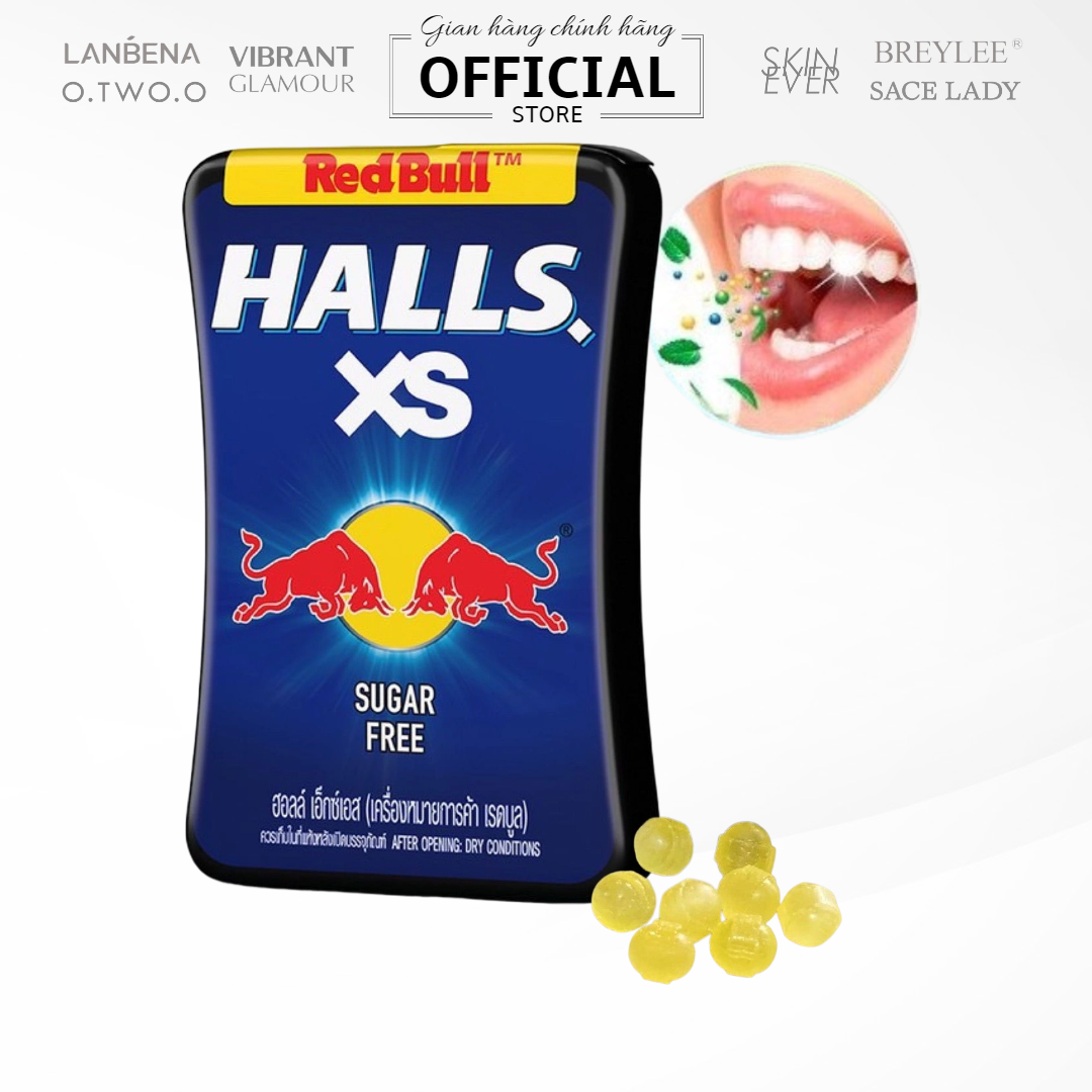 Kẹo ngậm thơm miệng Halls XS vị Red Bull Thái Lan