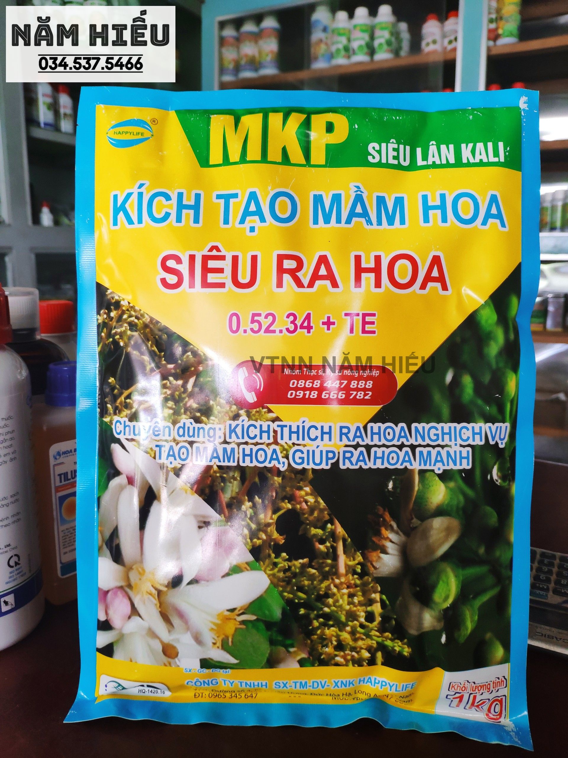 Mkp 0-52-34 1kg 2024 - phân bón lá tạo mầm hoa - siêu lân kali kích thích ra hoa nghịch mùa