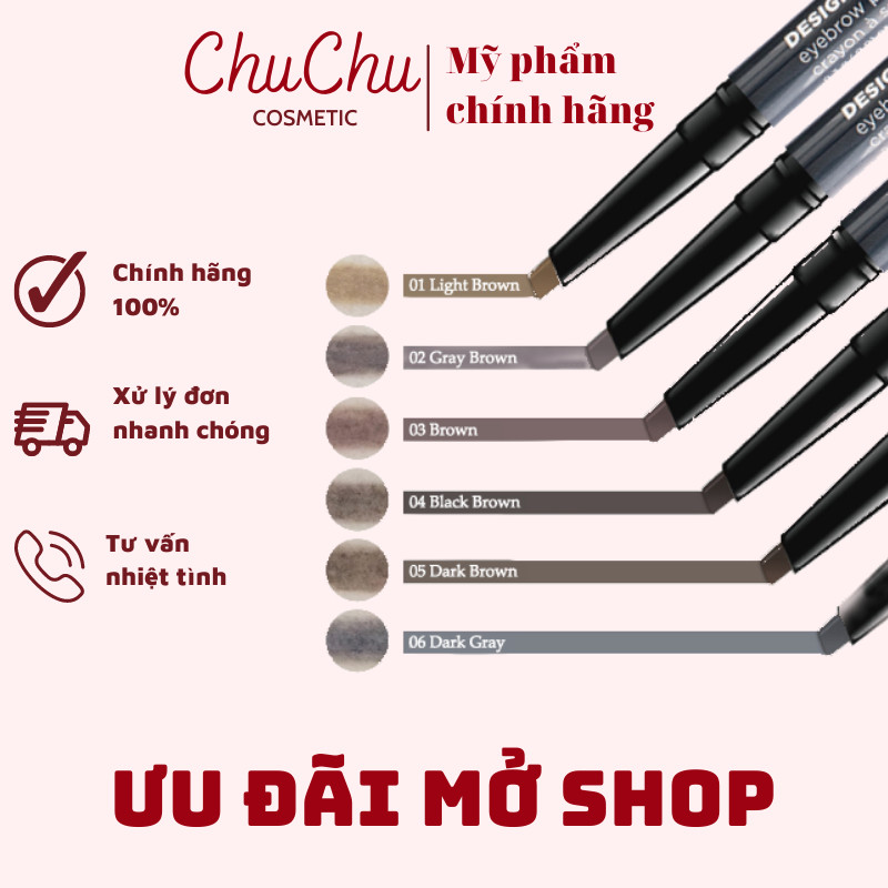 Chì kẻ mày the face shop - chì kẻ mày 2 đầu the face shop designing eyebrow pencil chính hãng