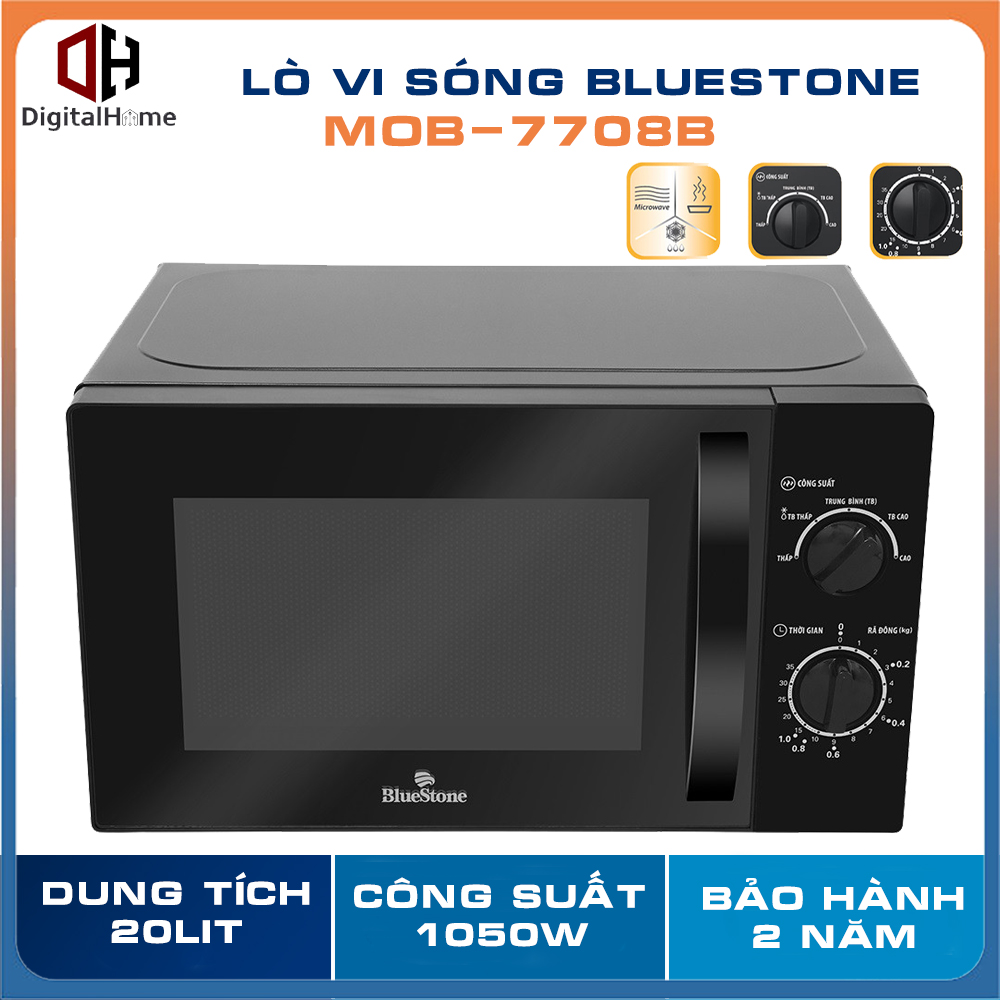 Lò vi sóng bluestone mob-7708b, công suất 1050w, dung tích 20l, bảo hành chính hãng 2 năm