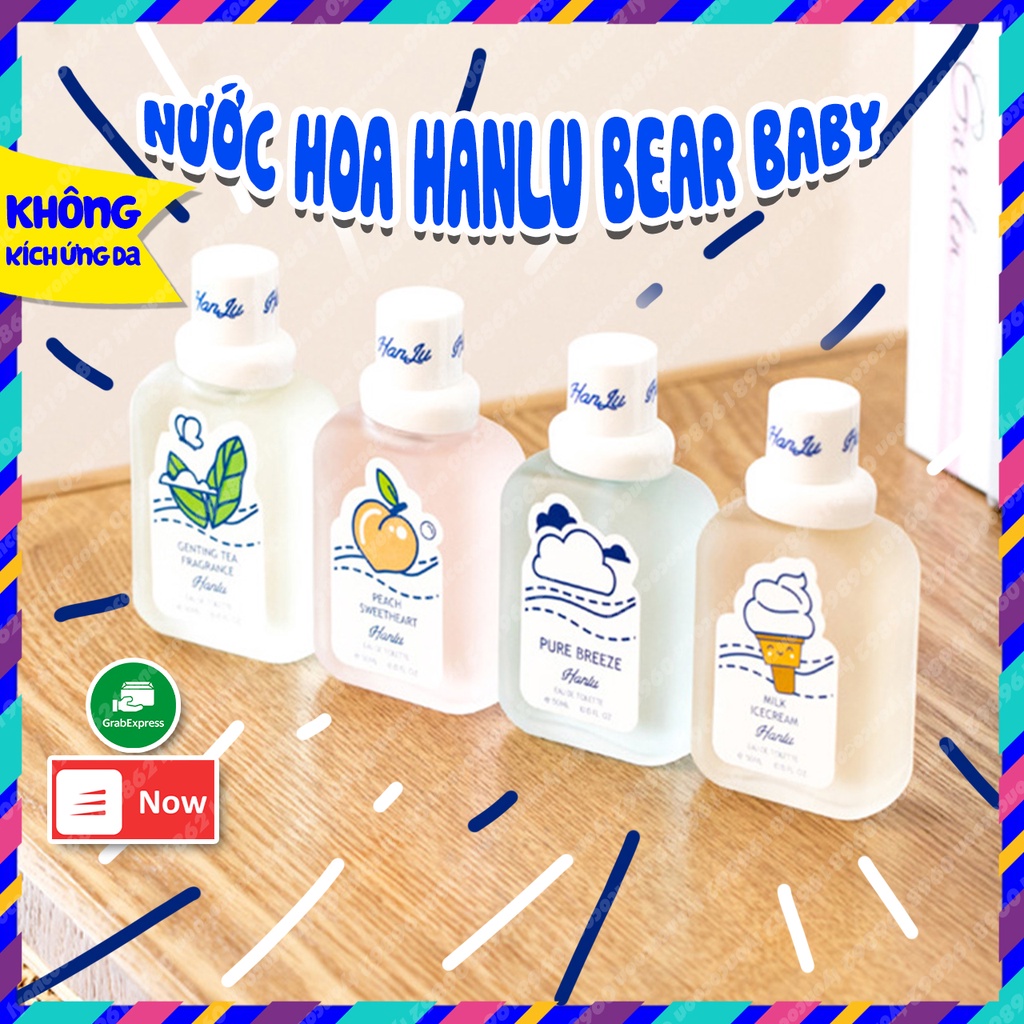 (FREE SHIP) Nước hoa xịt thơm Hanlu trẻ em 50ml cho bé có làn da nhạy cảm tránh muỗi đốt, an toàn.