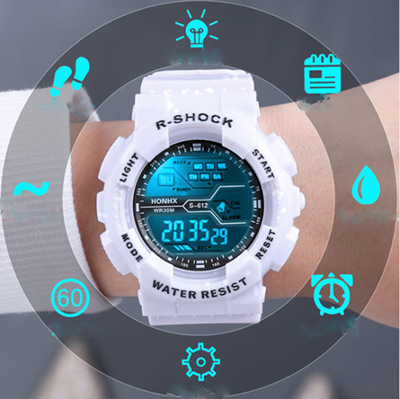 Đồng hồ điện tử nam nữ R Shock dáng thể thao chống nước tốt BM