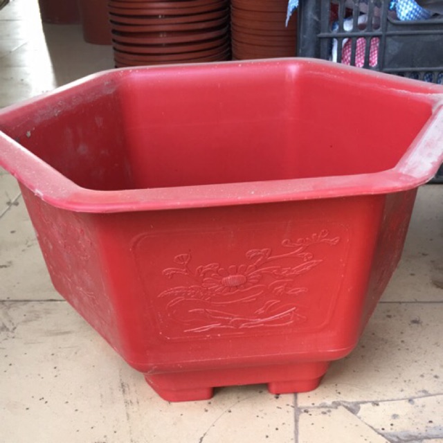 (SIÊU HOT) (SIÊU HOT) 5 chậu nhựa lục giác FAC380 kích thước 37x21 cm hàng chất lượng nhựa bền đẹp