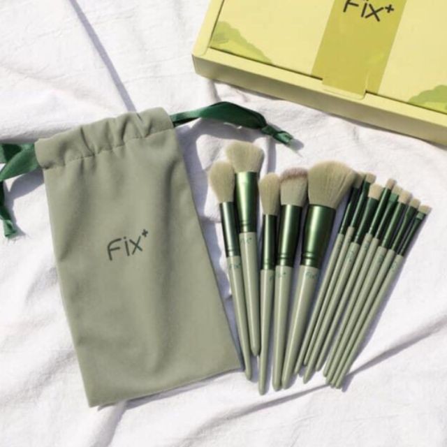Bộ cọ trang điểm cá nhân cao cấp 13 cây Fix màu xanh Pastel
