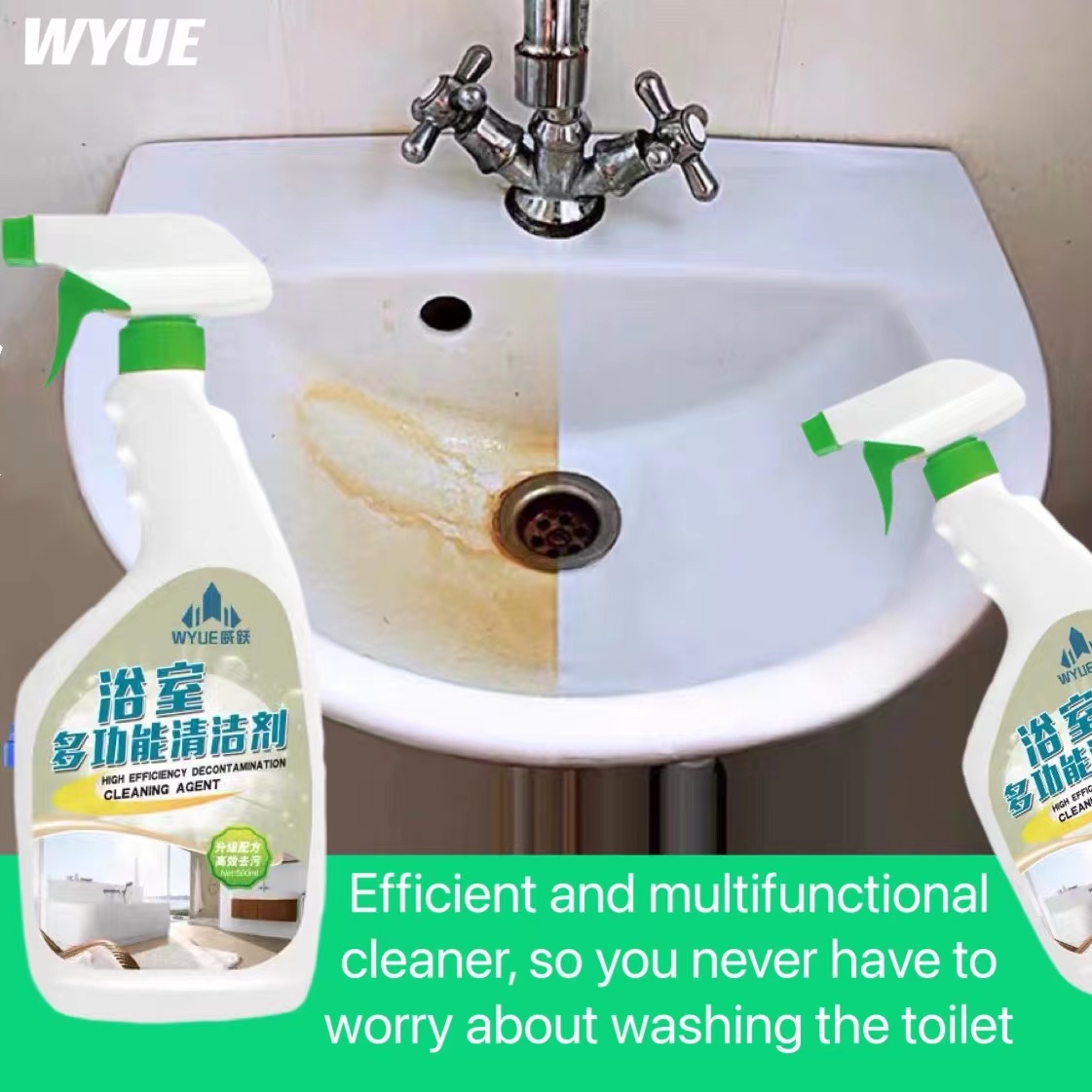 Phòng tắm đa chức năng sạch hơn 500ml kính phòng tắm sạch hơn/vòi hoa sen/vòi nước/tường và sàn gạch nước vết bẩn/mạnh mẽ sạch hơn mà sẽ không làm tổn thương nhà vệ sinh phòng tắm quy mô sạch hơn gia đình quy mô sạch hơn